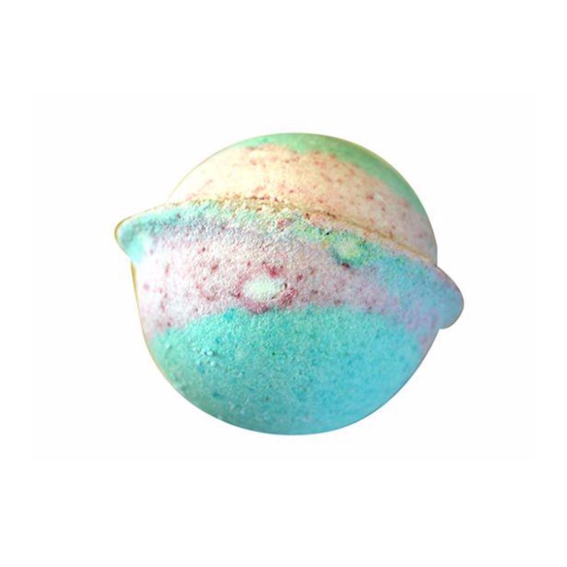 Multi coloured bath bomb.